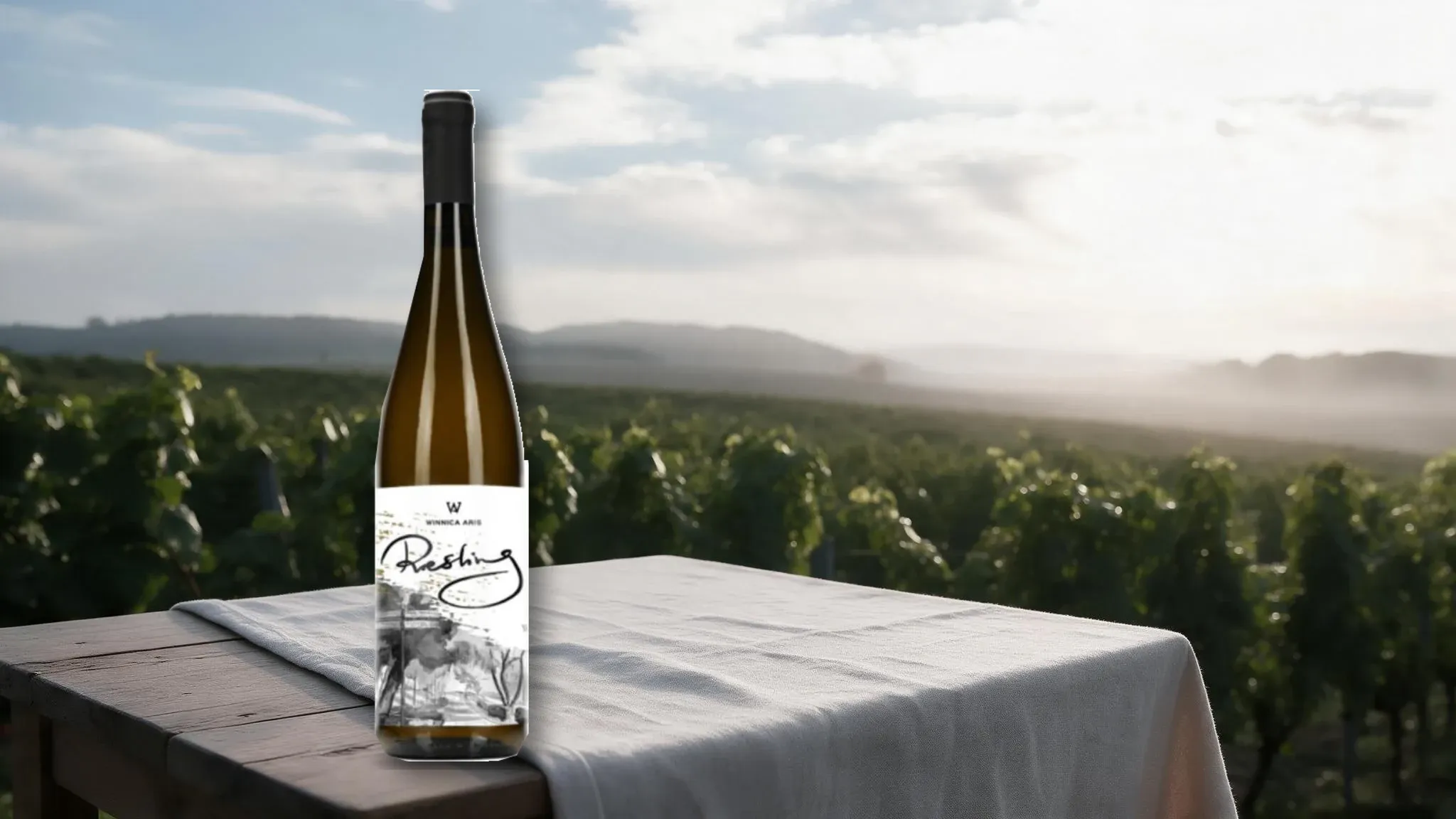 Butelka wina Winnica Aris Riesling