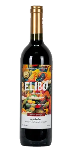 Butelka wina Elibo Alazani Valley Red Semi-Sweet