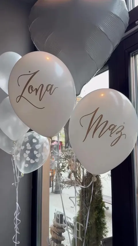 Balony z napisami Żona i Mąż