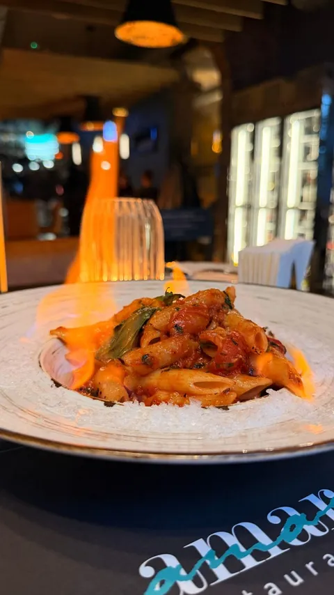 Penne podawane w ogniu