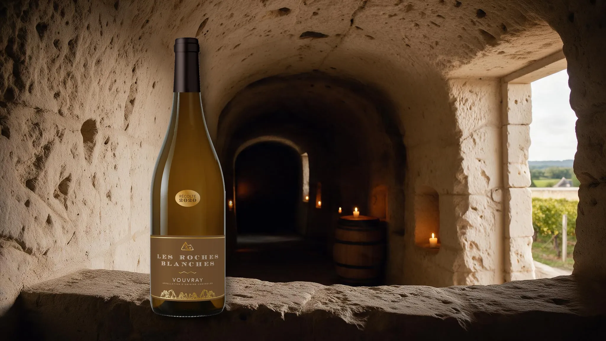 Butelka wina Les Roches Blanches Vouvray Demi-Sec 2022